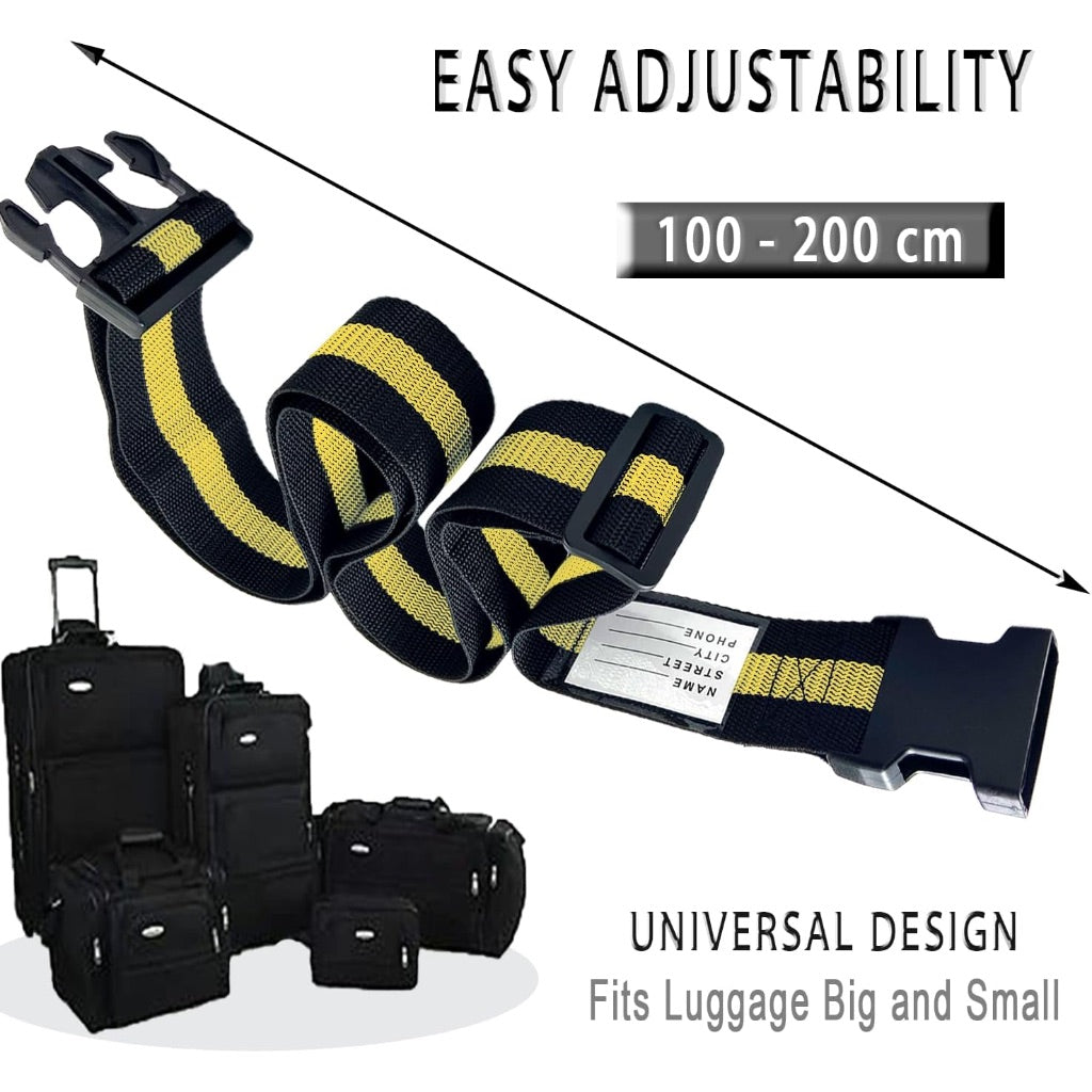 4 Pack Luggage Straps - Adjustable Packing Belts for Suitcases, Travel Accessory