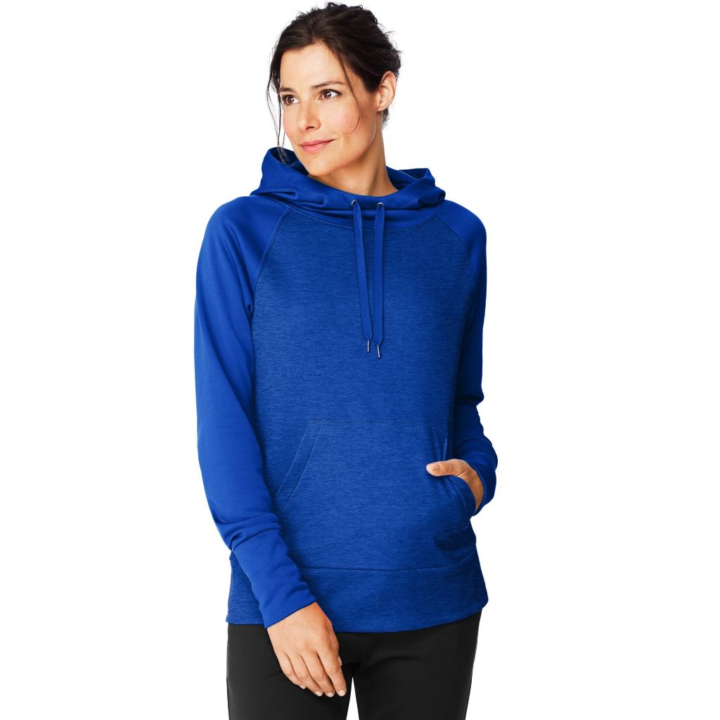 Hanes Women's Sport Performance Fleece Pullover Hoodie - Awesome Blue Solid, Size 2XL