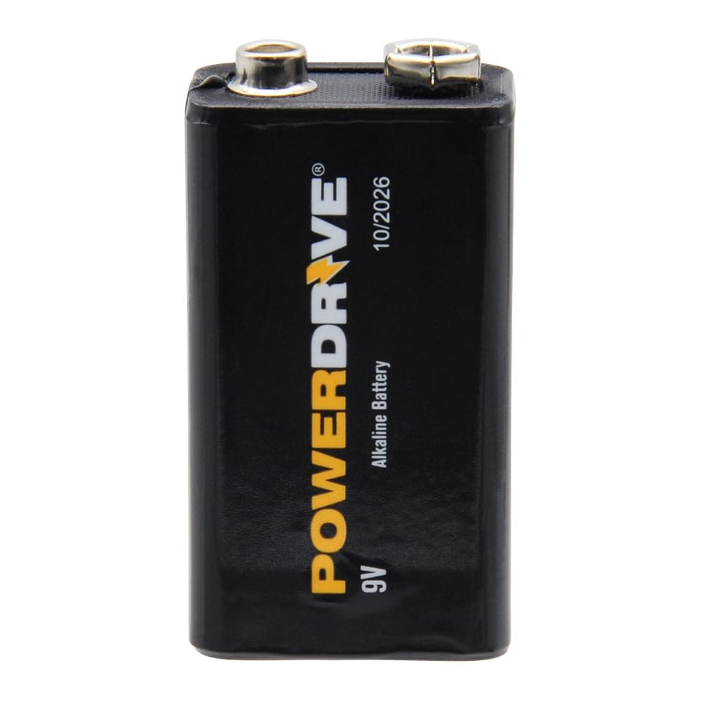 PwerDrive 9 Volt Alkaline Battery 1-Pack PD9V1PK 9V Alkaline Performance All-Purpose Battery 5-Year Shelf Life