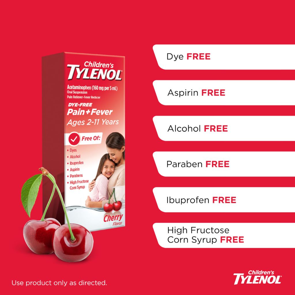 Children's Tylenol Liquid Pain Relief & Fever Medicine, Cherry Flavor, 8 fl. oz