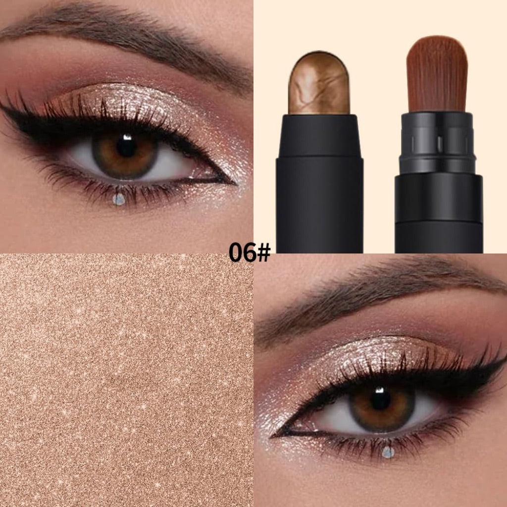 Dual-Ended Eyeshadow Stick, Waterproof Creamy Powder Shadow for Highlight and Contour, Long-Lasting Smudge-Proof, Vegan, Easy Blendable, 0.17 Oz (6#, 1 Count (Pack of 1))