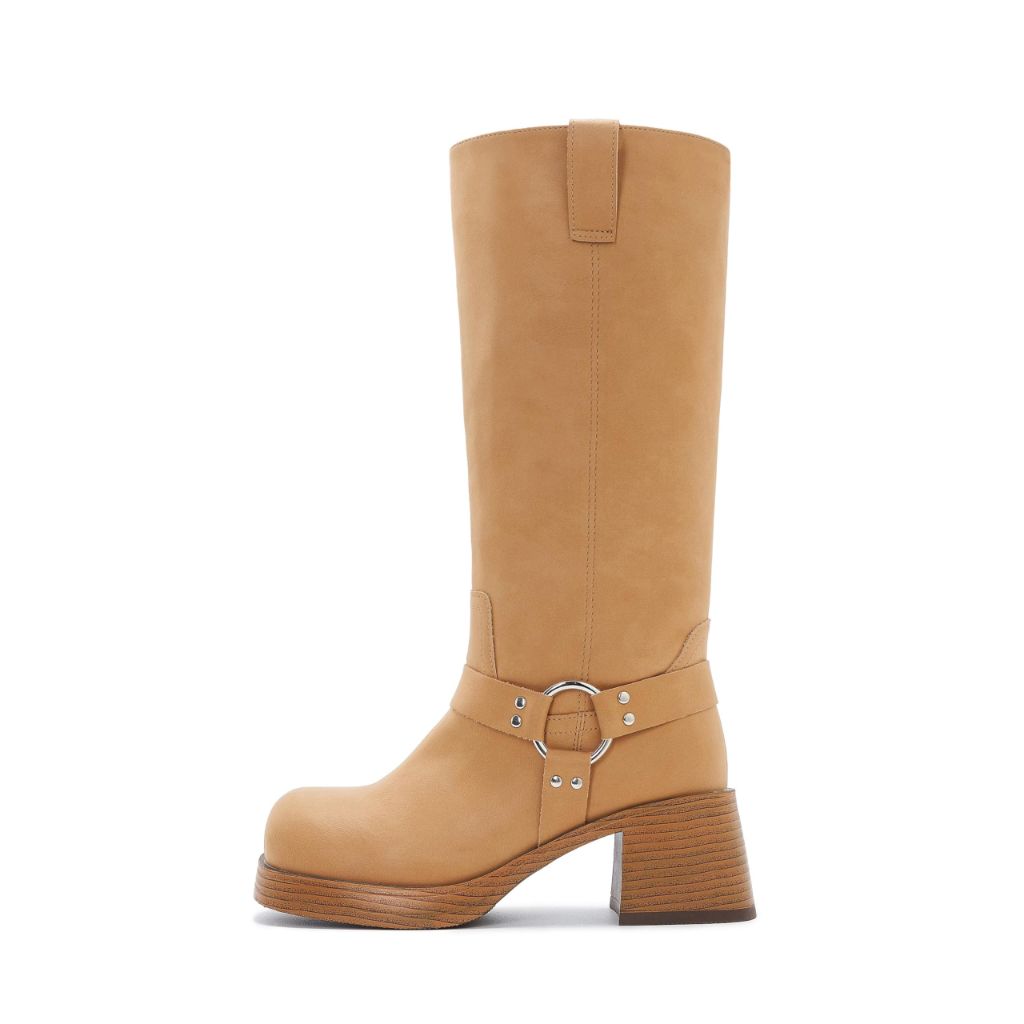 ATBELL Tan Mid-Calf Boots for Women, Camel - size 9.5