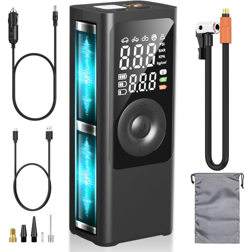 Portable Air Compressor, 180psi Cordless Tire Inflator with 25000mAh Battery, LED Display