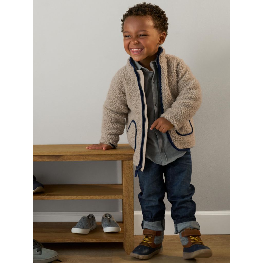 Simple Joys by Carter's Baby Toddler Boys' Sherpa Jacket, Washed Khaki Brown, 4T