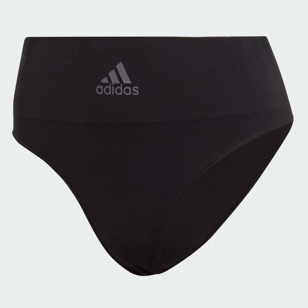 Adidas Women's Micro 720 Seamless High Waist Thong Underwear, Black, XX-Large