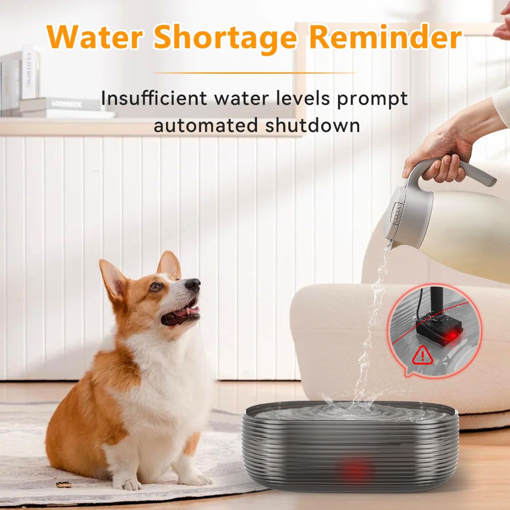 JMICOW 10L/2.6Gal/338oz Dog Water Fountain for Large Dogs, with 5 Replacement Filters and 4 Cleaning Brushes (Black)