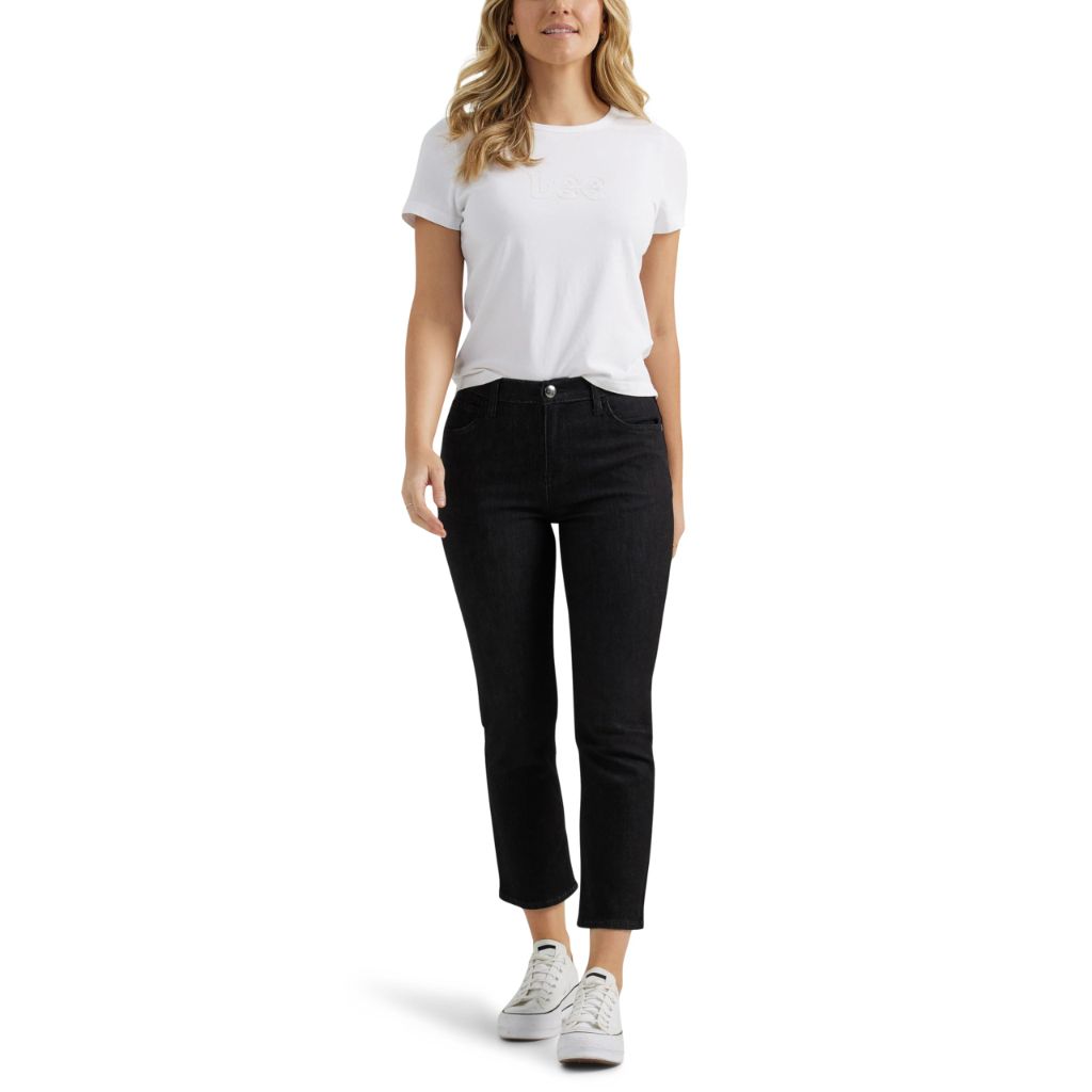Lee Women's Legendary 23" Capri Jean, Black - size 12M
