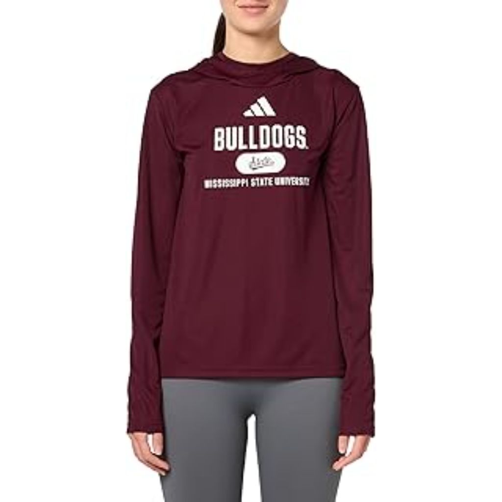adidas Women's D4T Lightweight Hoodie - Mississippi State University, Maroon (Small)