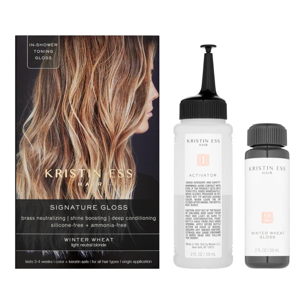 Kristin Ess Hair Gloss in Winter Wheat Light Neutral Blonde - 4 Wk Semi Permanent Hair Color for Women
