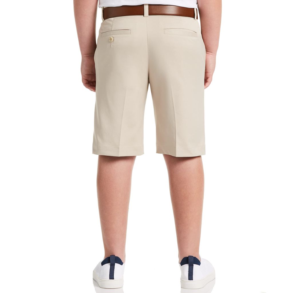 PGA TOUR Big Boy's Comfort Stretch Flat Front Golf Short, Silver Lining - size 8S