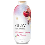 Olay Fresh Radiance Body Wash 24/7 Black Cherry & Vanilla Scent, 22 fl oz