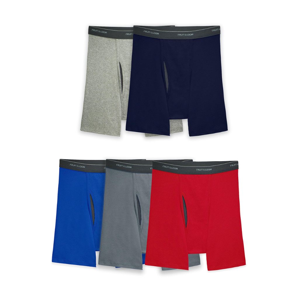 SZ L, Fruit of the Loom Men's Coolzone Boxer Briefs, Assorted Color Multipacks, 5 Pk