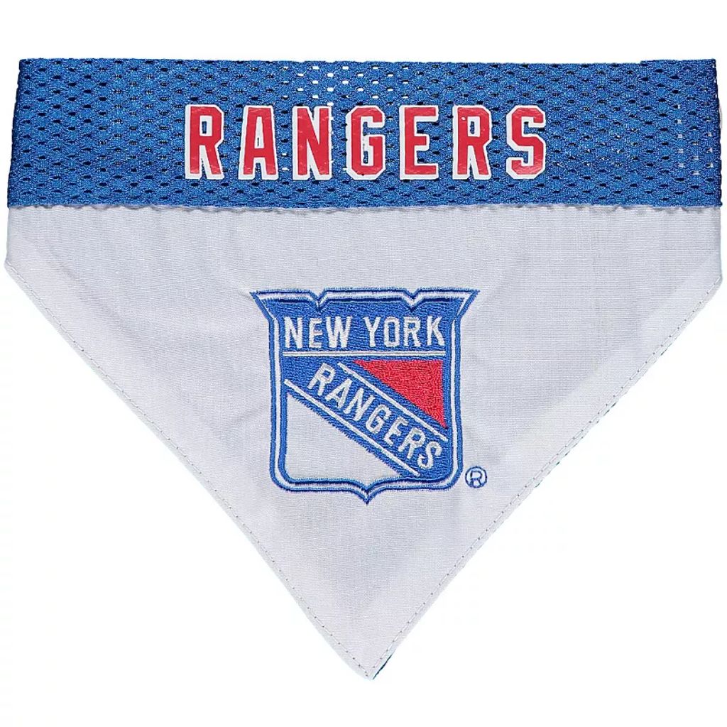 Pets First NHL New York Rangers Bandana! NEW Reversible Pet Bandana - 2 sided Premium Bandanna