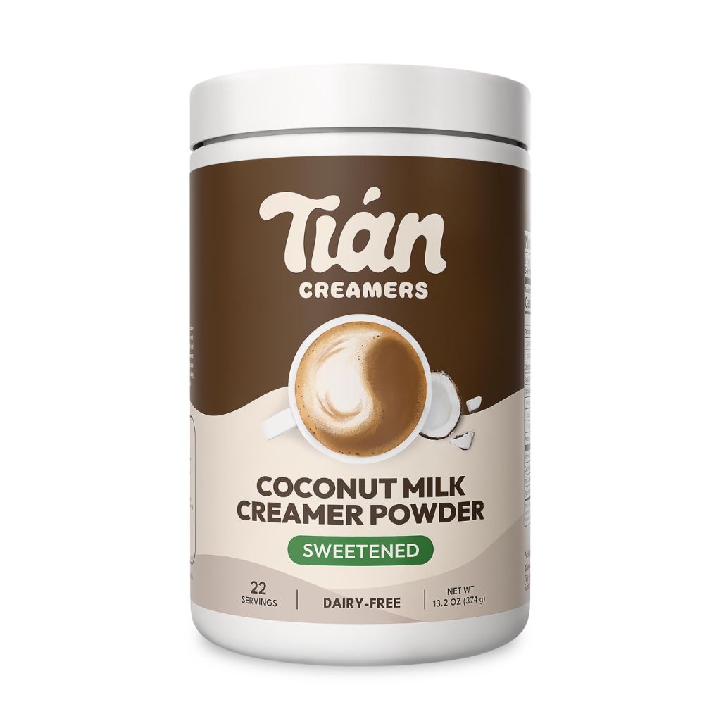 Tian Creamers Sweetened Coconut Milk Creamer Powder - Dairy-Free Coffee Creamer  - 13oz, 22 Servings