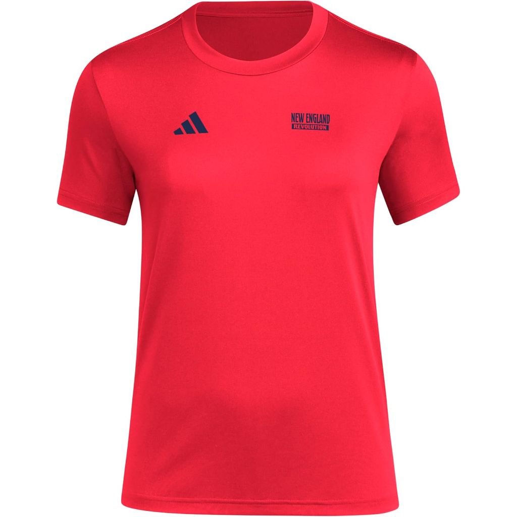 adidas Women's New England Revolution Local Warp Pre-Game Short Sleeve T-Shirt, Red - Size M