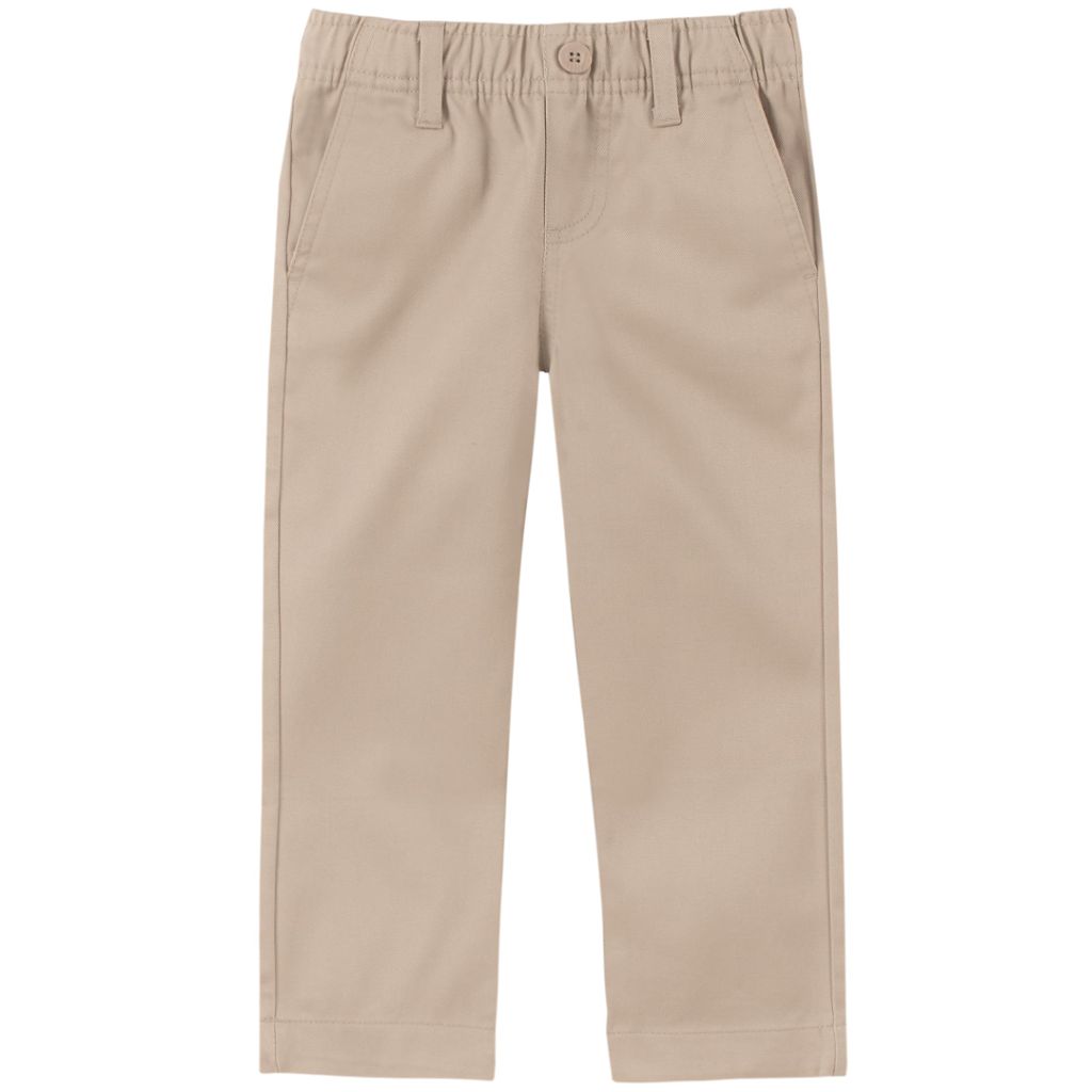 Nautica Boys' School Uniform Flat Front Twill Pants - khaki, 4T