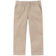 Nautica Boys' School Uniform Flat Front Twill Pants - khaki, 4T