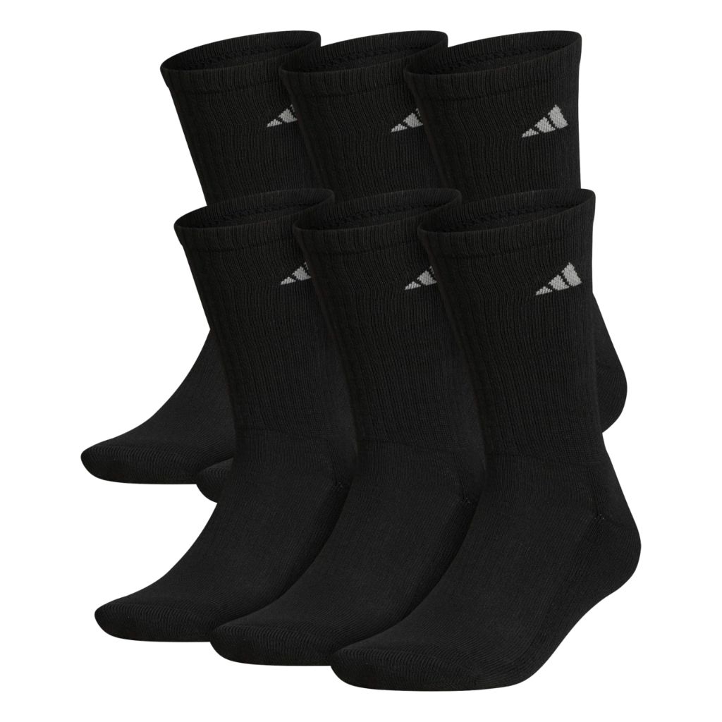 Adidas Men's Athletic Cushioned Crew Socks (6 Pairs), Medium