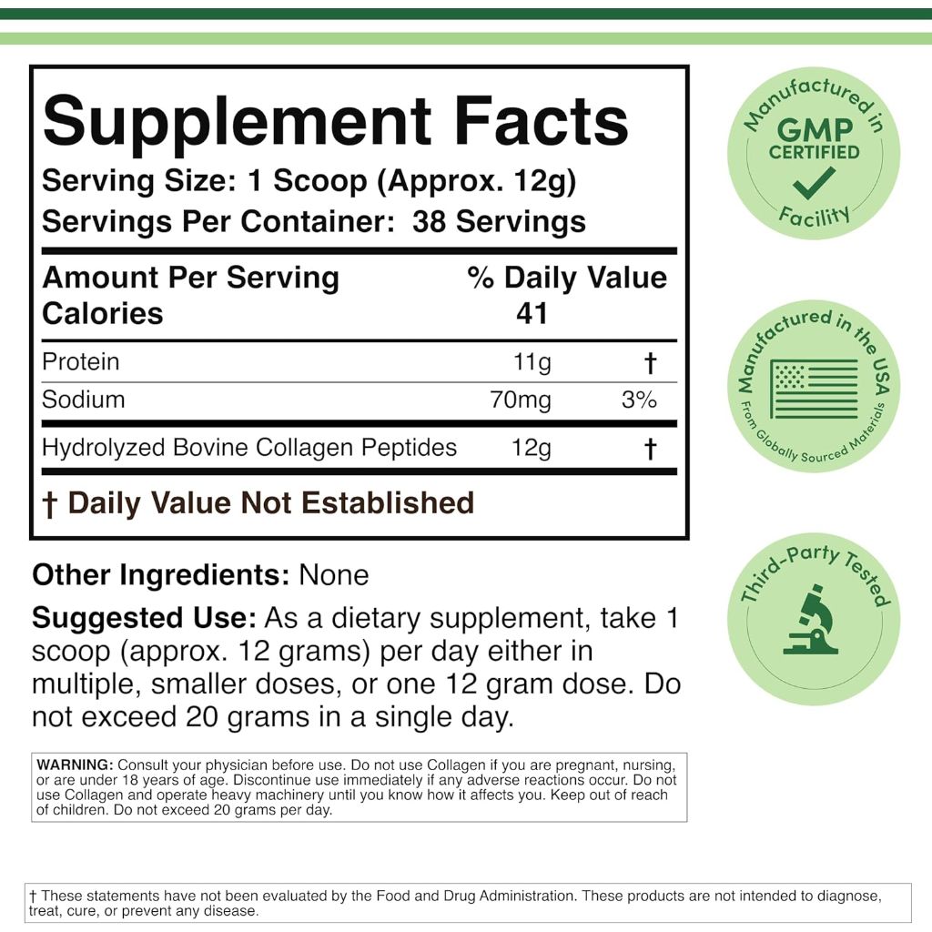 Double Wood Collagen Peptides Powder - Keto Safe - 16.08oz - Collagen Supplements for Adults