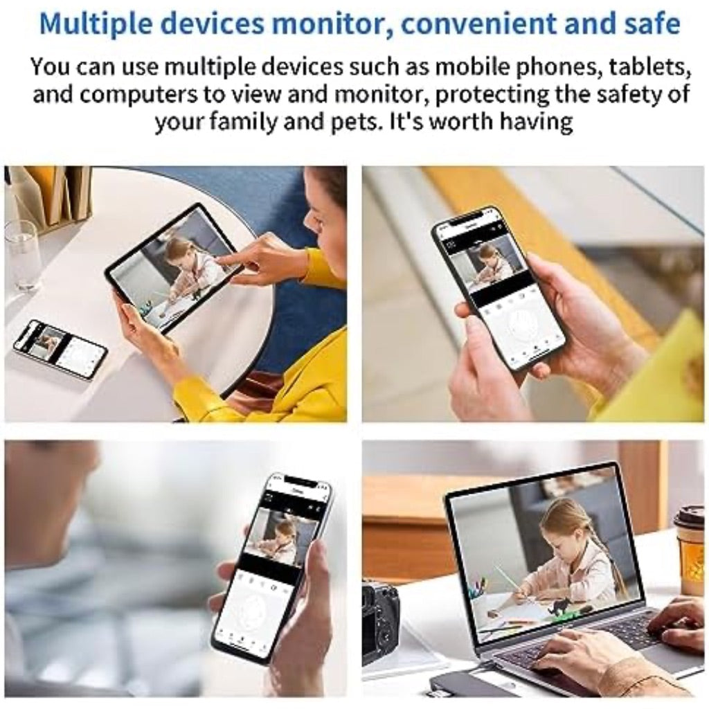 LuckSun 2K 1296P Indoor Security WiFi Camera Wireless One Button 2-Way Talk PTZ Smart Tracking Pet Baby Camera 360 View with Human & Sound Detection, Night Vision, SD Card Slot.