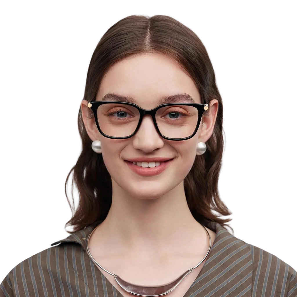 Zeelool Square Glasses Frames for Women, Fashion Eyeglasses Eyewear Frame with Clear Lens & Metal Hinges Delilah ZJGX773186-01