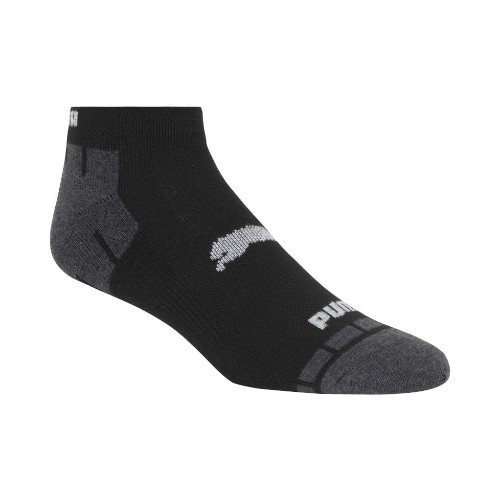 PUMA men's 8 Pack Low Cut Running Socks, Black, 10-13 US