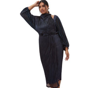 City Chic Women's Plus Size Cocktail Dress - Jaylee Mesh Midi, 20 Midnight