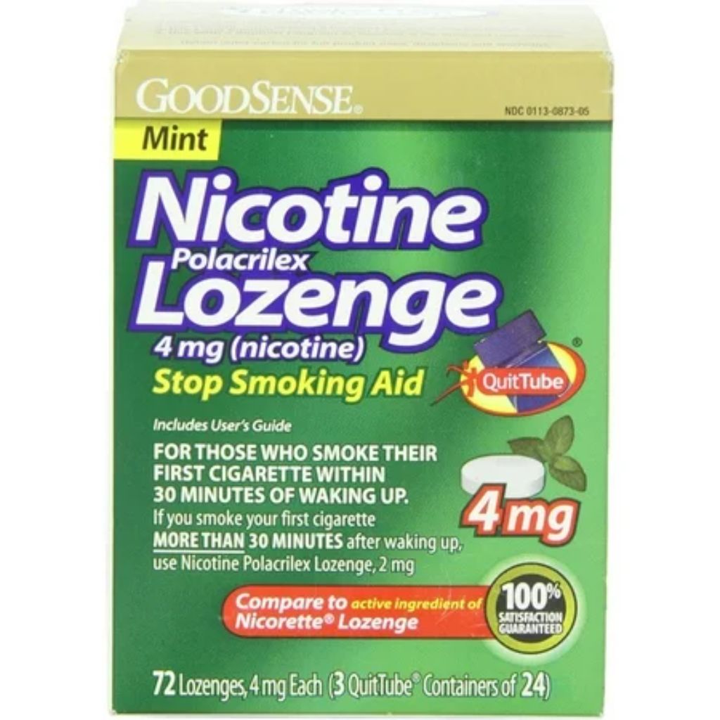 GoodSense Nicotine Polacrilex Lozenge 4mg 72ct *Compare to Nicorette Lozenge* Stop Smoking Aid