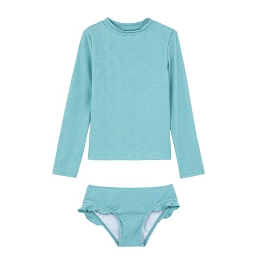Gottex Kids Palm Party Textured Long Sleeve Rash Guard Set
