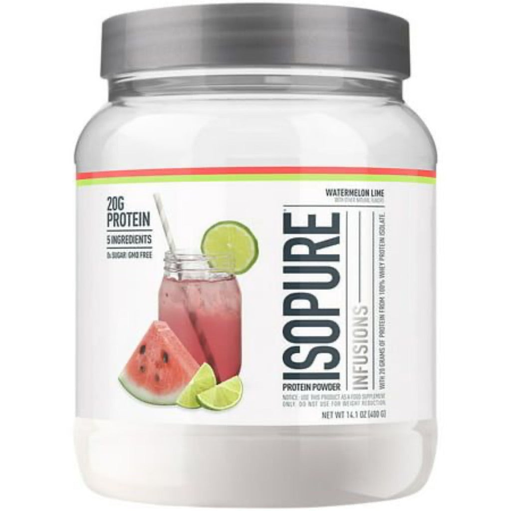 Isopure Clear Low Carb Whey Isolate Protein Powder, Watermelon Lime, 14.1oz (16 Servings)