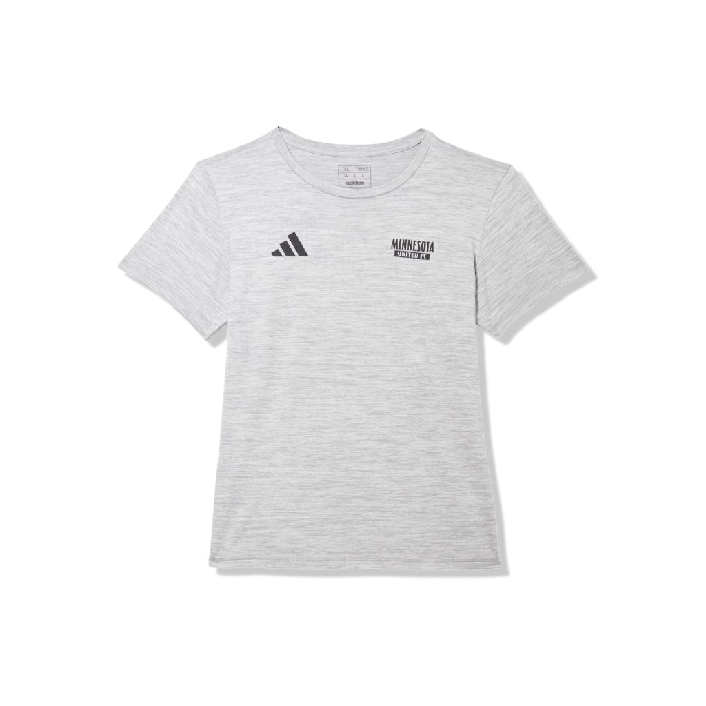 adidas Kids Minnesota United Pre-Game Short Sleeve Soccer T-Shirt, Grey - Large