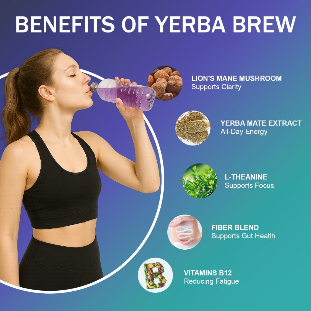 Yerba Mate Instant Tea Powder - Blueberry Grape, 30 Servings