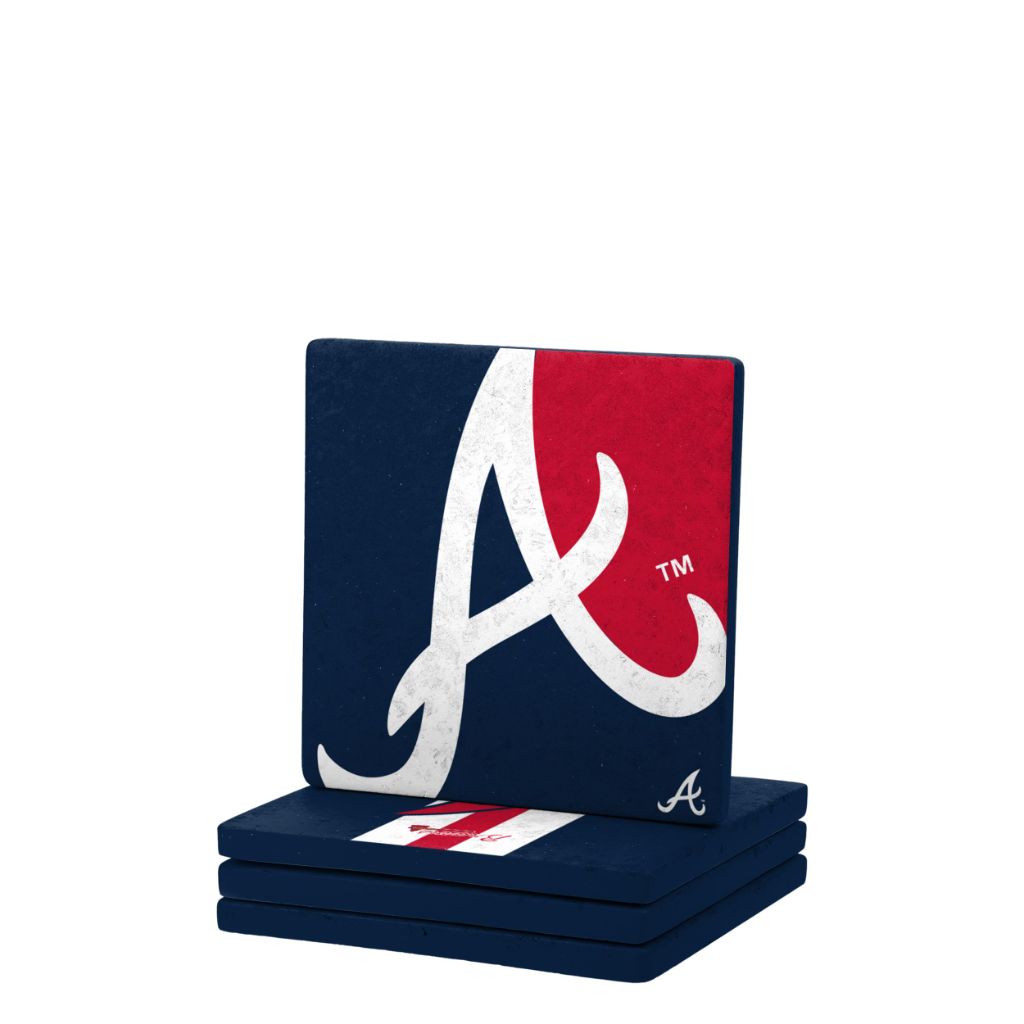 FOCO MLB Official 4-Pack Beverage Drink Ceramic Stone Coaster Set (Los Angeles Dodgers)