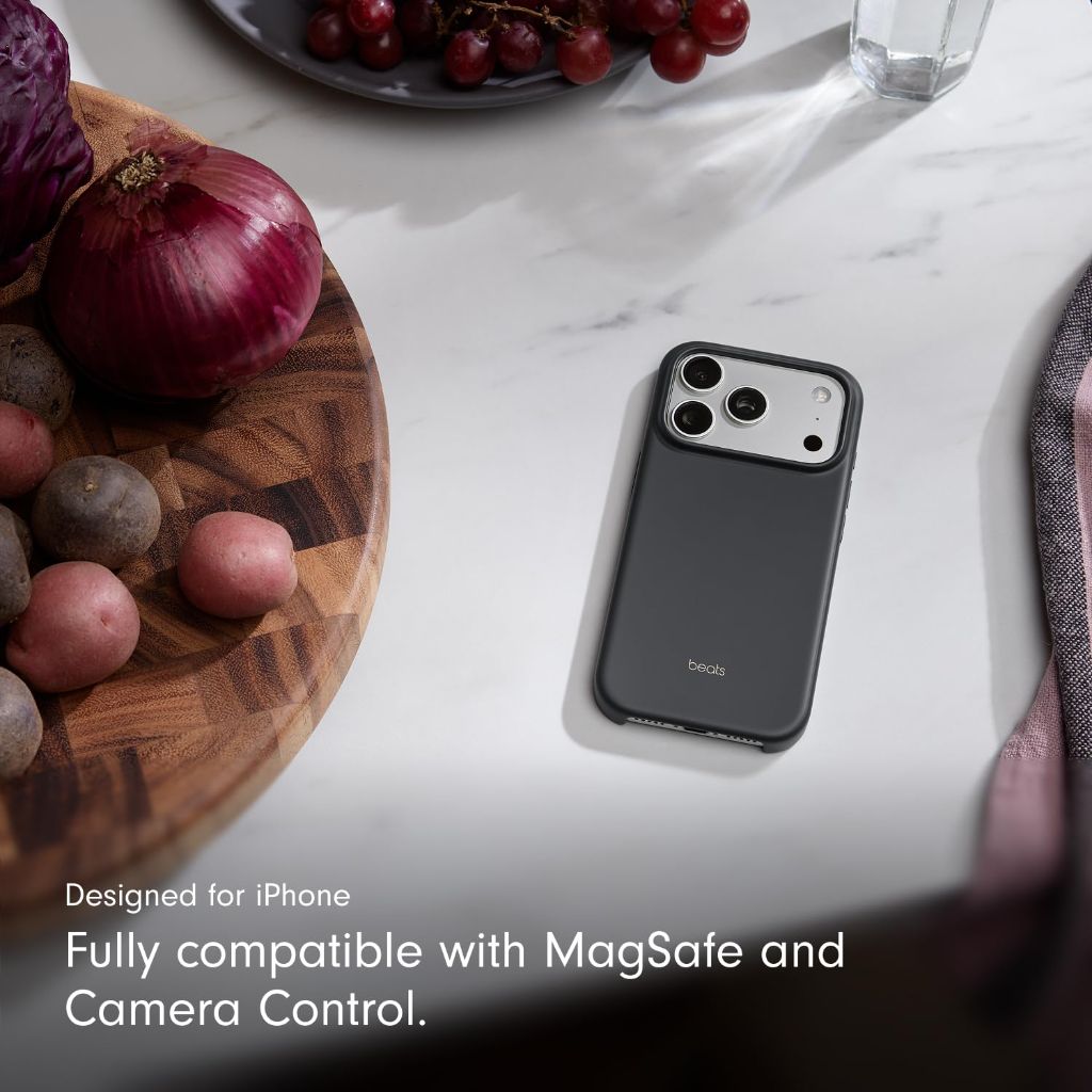 Beats iPhone 17 Pro Case with MagSafe & Camera Control, Matte Finish, Microfiber Lining – Granite Gray