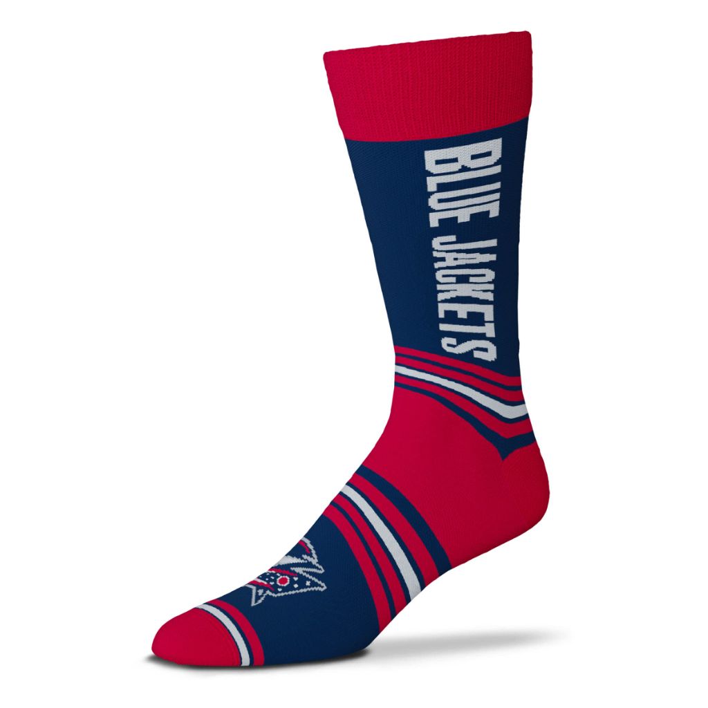SZ OSFM For Bare Feet NHL Columbus Blue Jackets Argyle Line Up Dress Sock Team Color