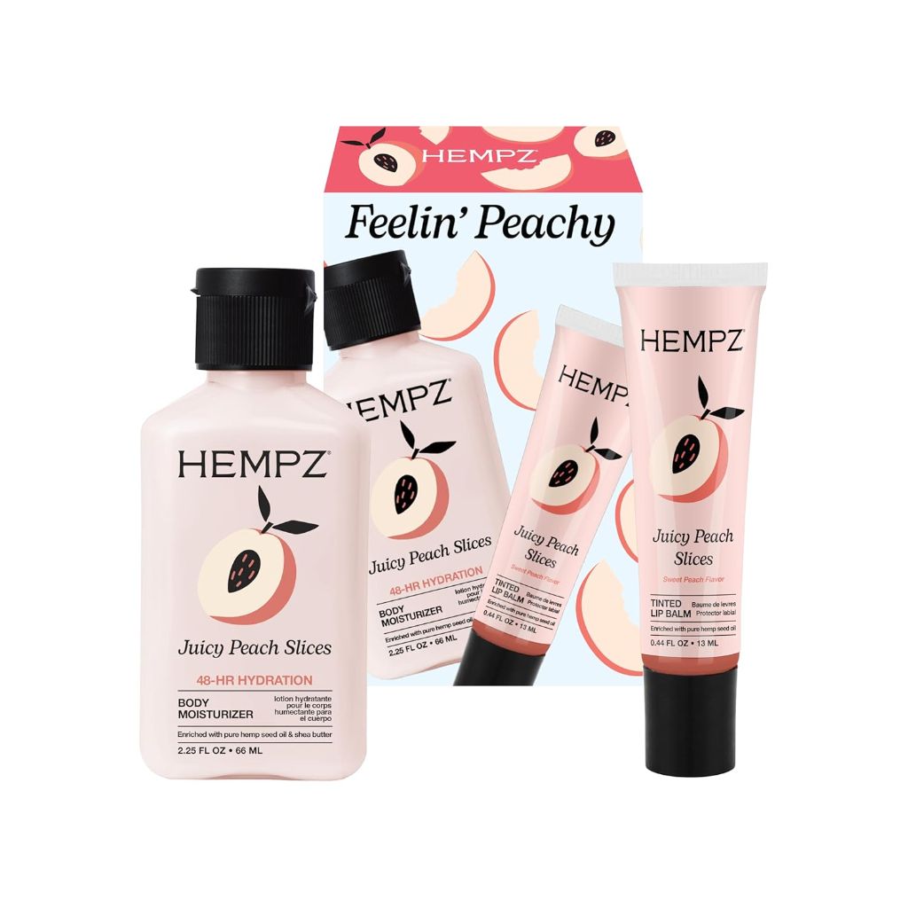 Hempz Mini Peach Body Lotion and Lip Balm Set - Feelin' Peachy, 2 Pieces