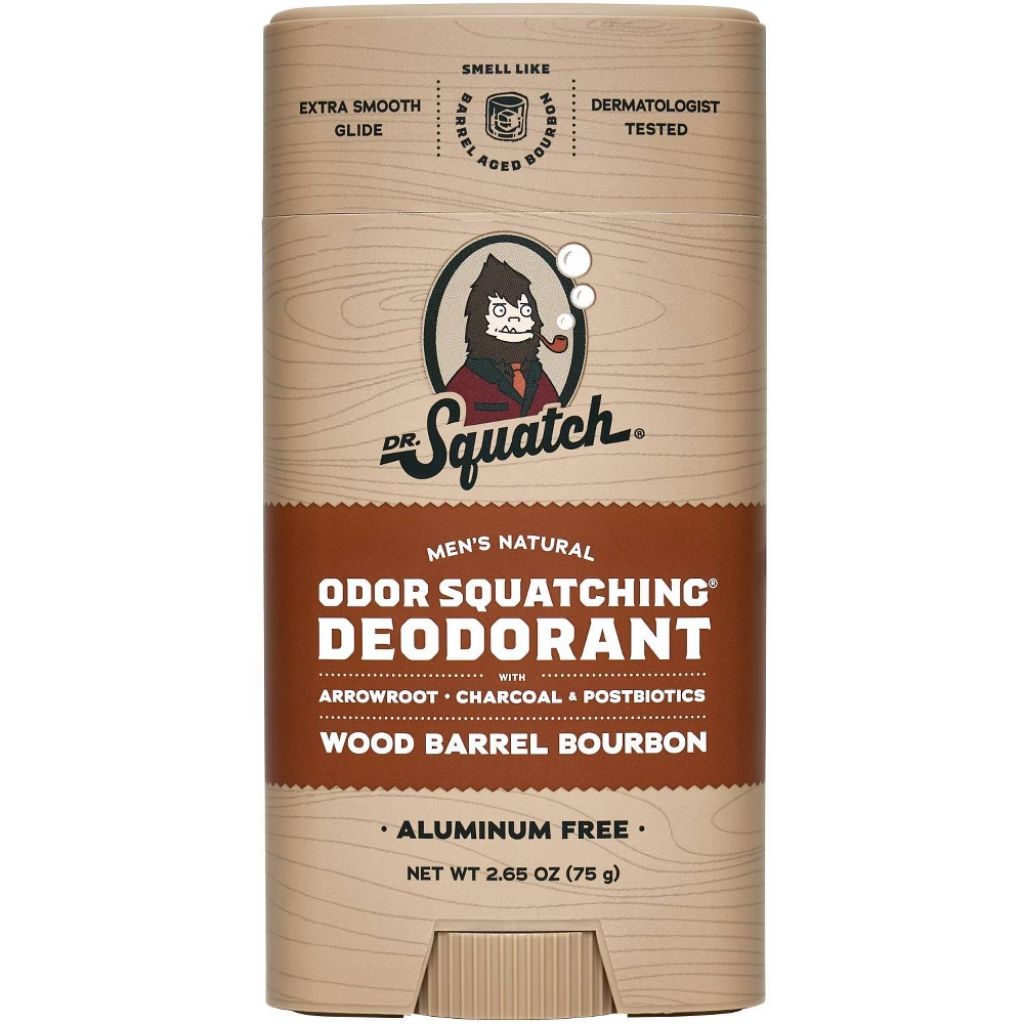 Dr. Squatch Wood Barrel Bourbon Natural Deodorant for Men  2.65 oz