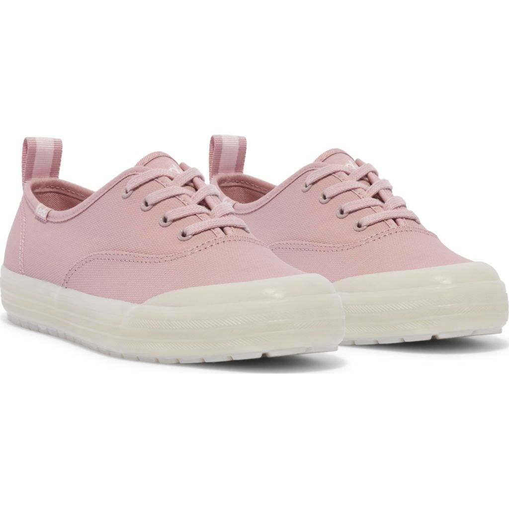 Keds Women's Keds Champion Toe Cap Lace Up, Mauve/White TRX Splash Canvas, 5 Medium
