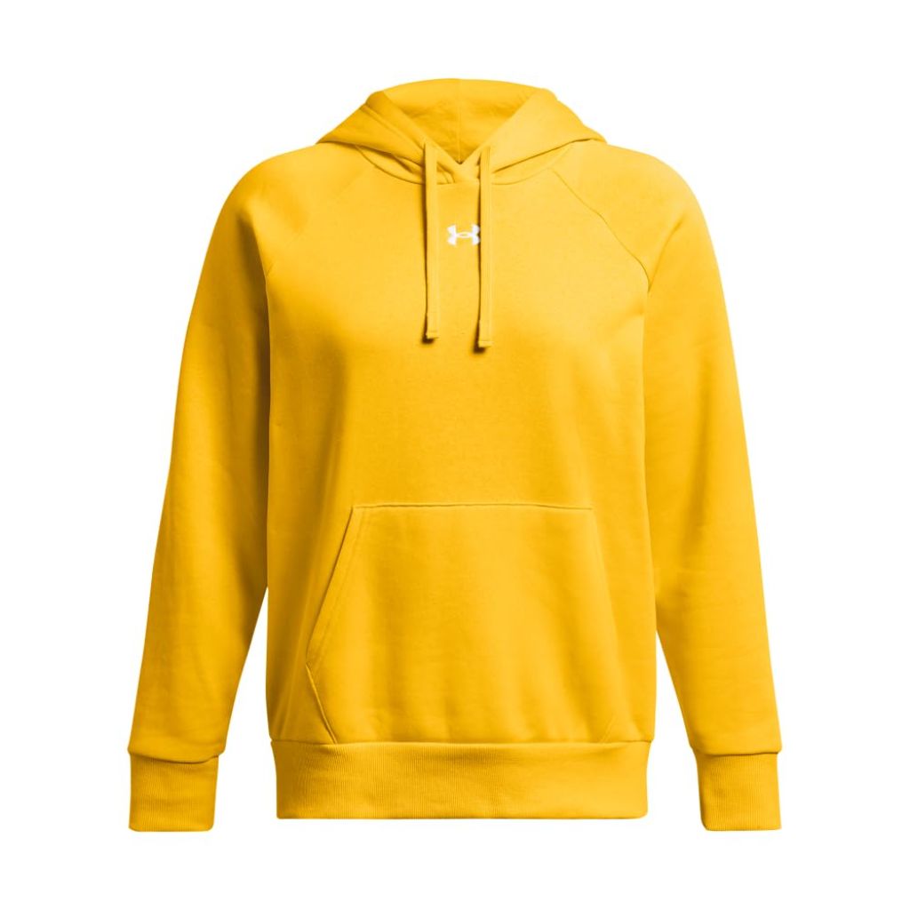 Under Armour Women's Rival Fleece Hoodie, Steeltown Gold / White, X-Large
