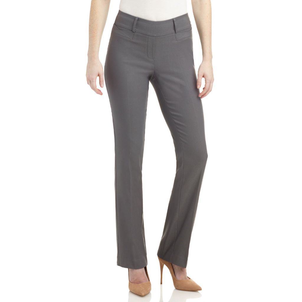 Rekucci Womens Ease into Comfort Fit Barely Bootcut Business Casual Stretch Pants in Regular/Tall/Petite fit (18 Tall, Graphite)