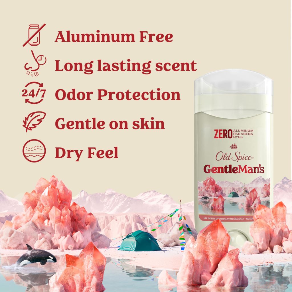 Old Spice GentleMan's Aluminum Free Dry Feel Deodorant for Men, Himalayan Sea Salt + Glacier Water Scent | 3.0 oz