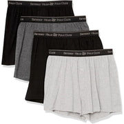 Beverly Hills Polo Club Men's Knit Boxer Shorts - Black/Gray, XL (4 Pair)
