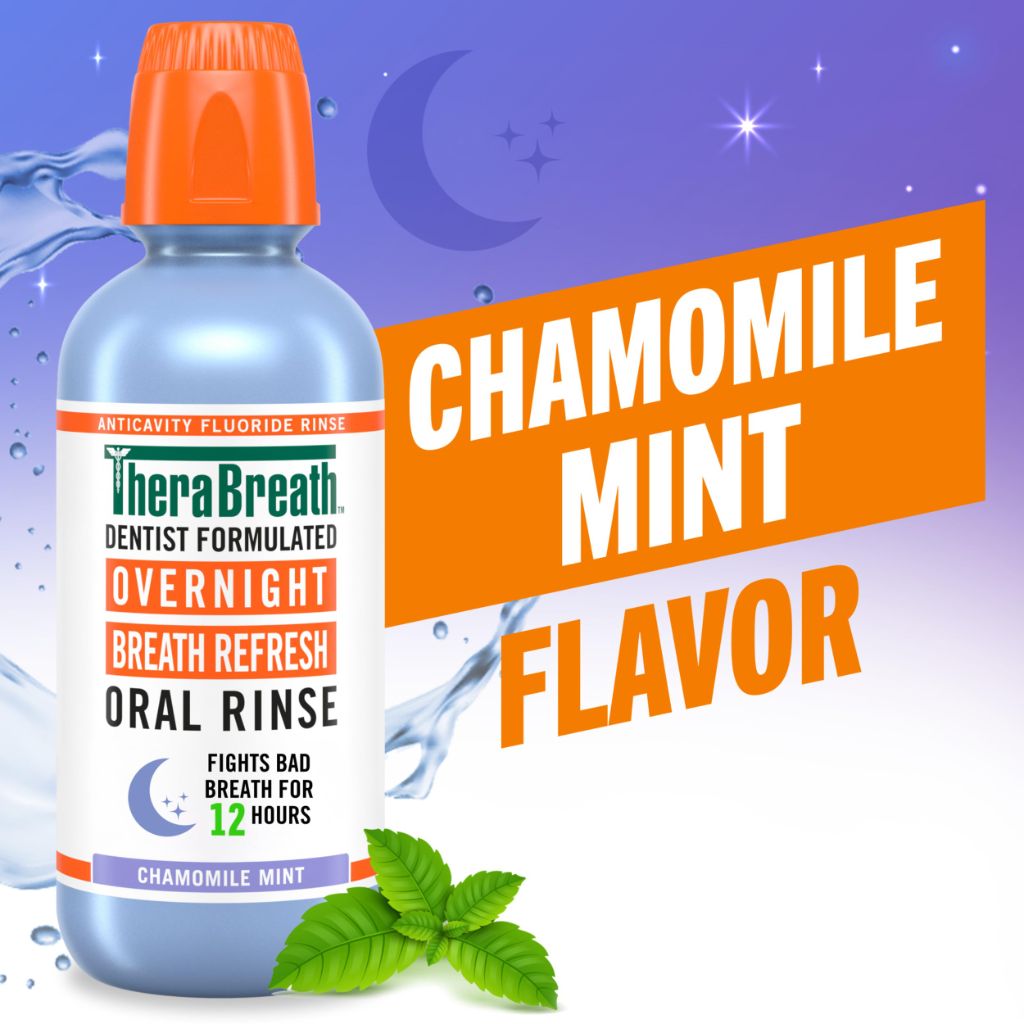 TheraBreath Overnight Mouthwash, Chamomile Mint Flavor, 16 fl oz (Pack of 2)