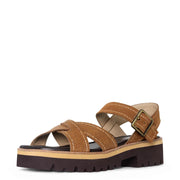 Donald Pliner Women's Lug Sole Slingback Sandal, Saddle, 11