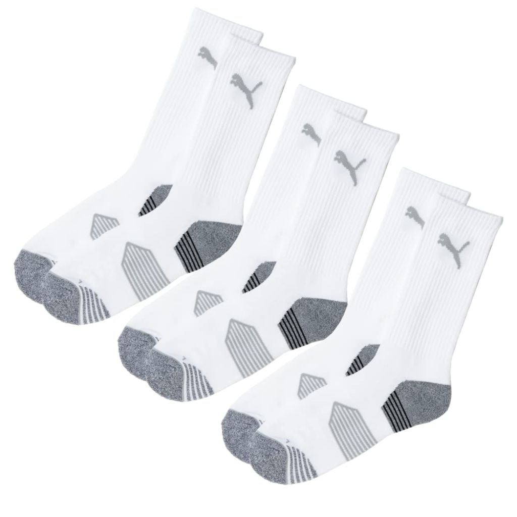 PUMA Golf Unisex Adult Modern Socks, Bright White, Medium US, 3 Pairs (Pack of 1)