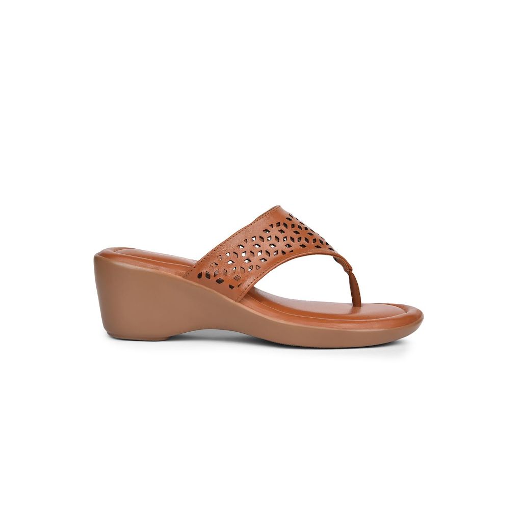 BATA Wedge Heeled Sandals for Women, Dressy Heels Sandals, Comfortable Open Toe Slip On with Toe Separator, Cushioned Footbed for Casual Work, Party, Festive & Evening Wear, 6 (UK)