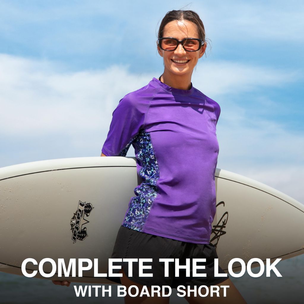 Kanu Surf Womens, Breeze UPF 50+ Short Sleeved Active Rashguard & Workout Top, Bloom Purple, Small