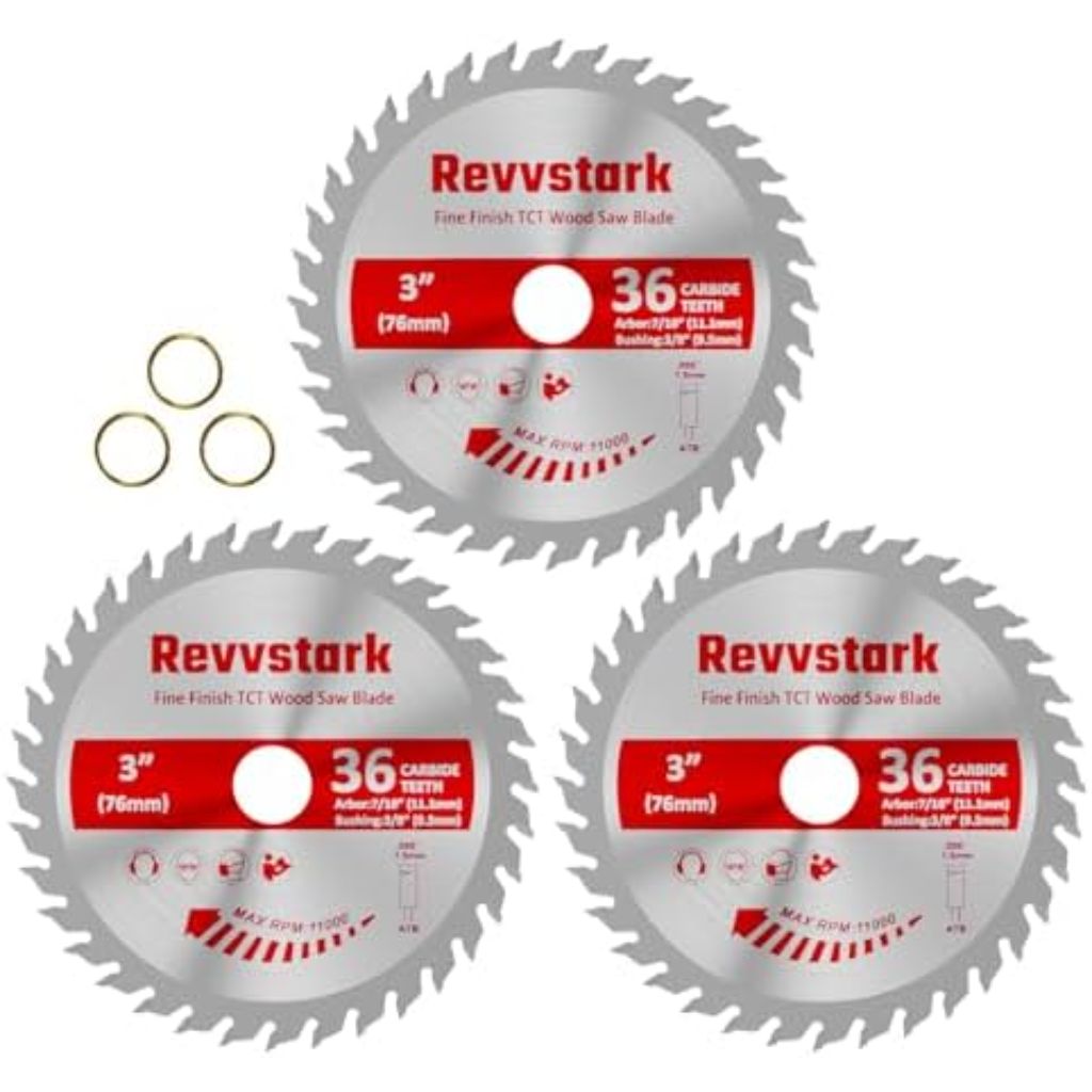 Revvstark 4-1/2" TCT Wood Saw Blade, 40 Carbide Teeth - 3 Pack