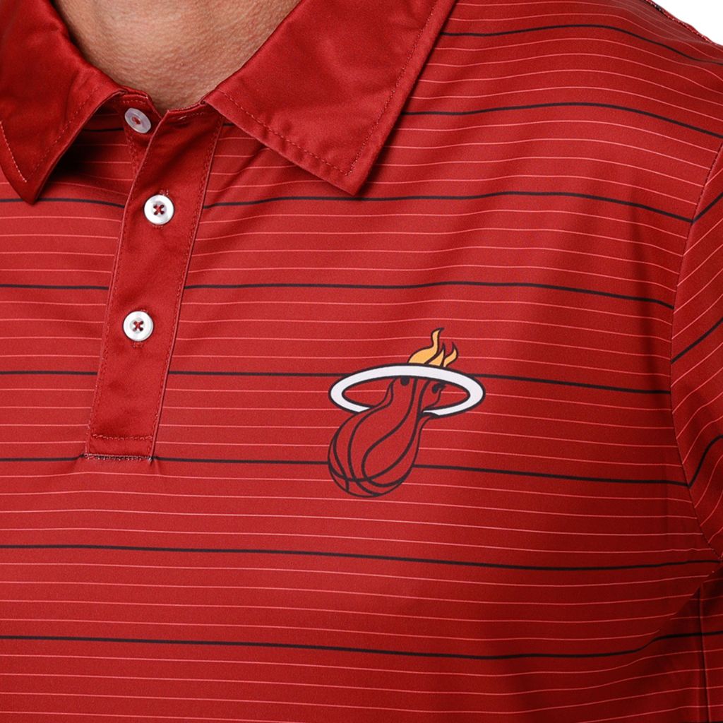 FOCO Miami Heat NBA Mens Striped Polyester Polo - XXL