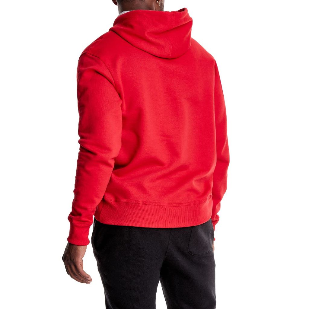Champion Men's Hoodie, Fleece, Comfortable Sweatshirt for Men, Red, Large